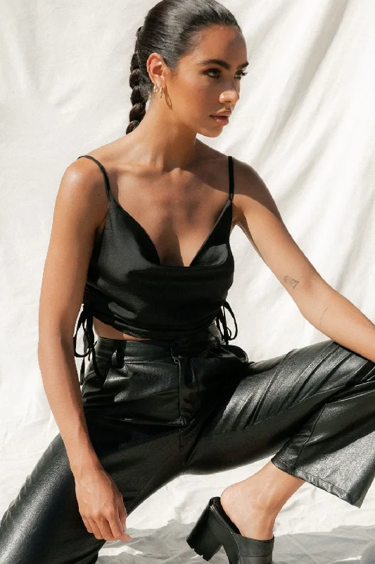 Basic Babe Black Crop Top Machine Wash Dry Clean Hand Wash