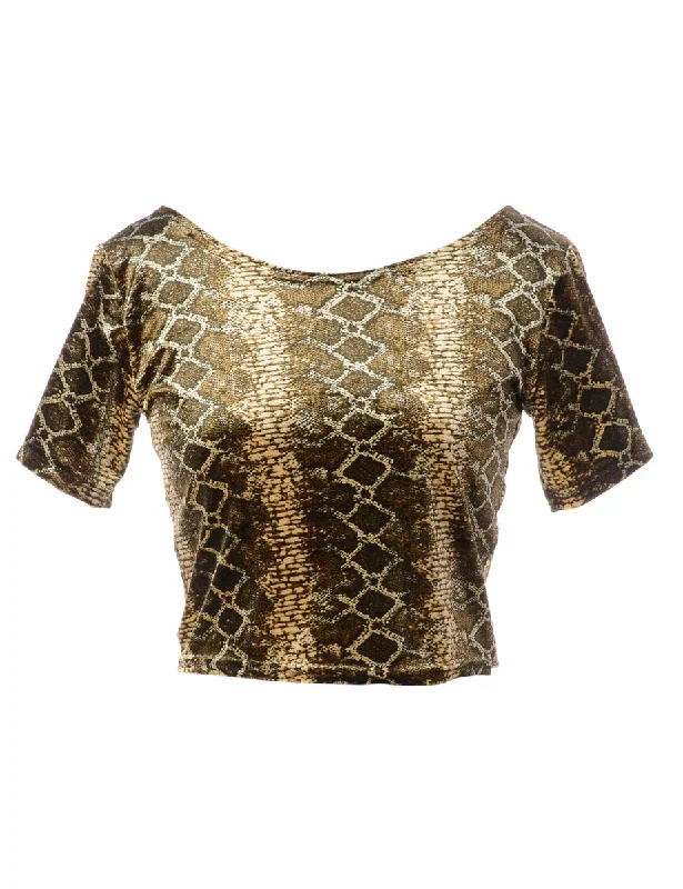 Label Velvet Low Back Crop Top Hooded Caped Shawl Collar