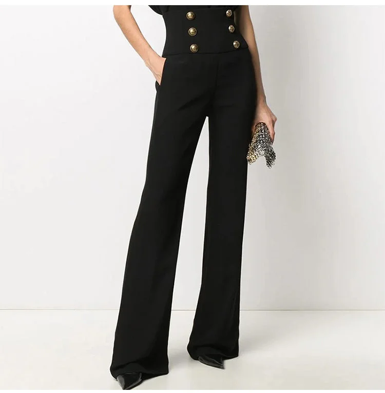 A5316 Comfortable special design front button back zipper office pants trousers loose plus size pant Trousers Low Rise Relaxed A5316 Comfortable special design front button back zipper office pants trousers loose plus size pant Trousers Low Rise Relaxed