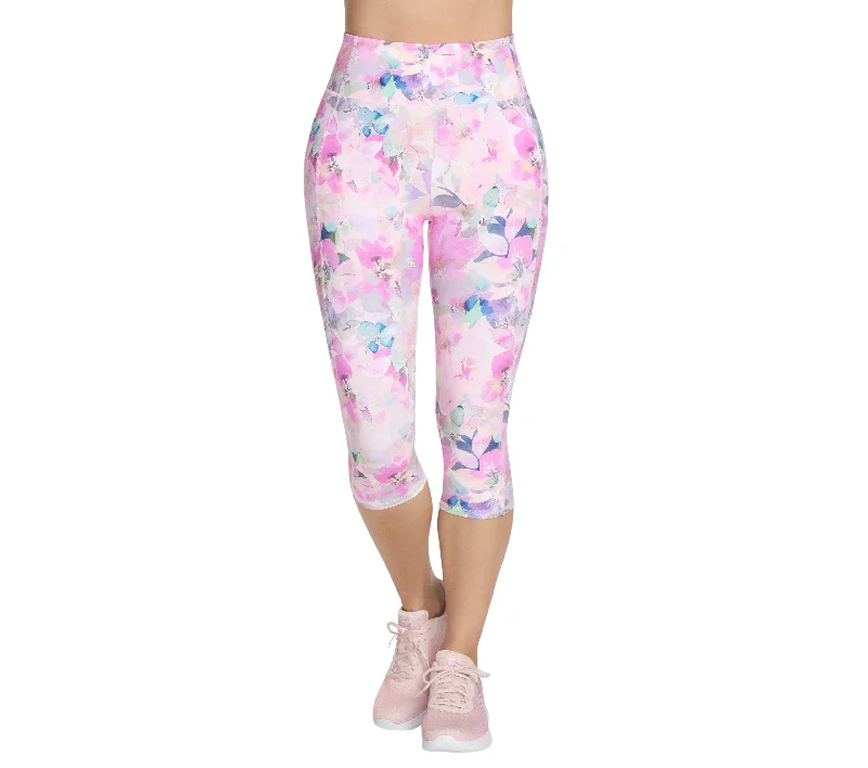 Legging 3/4 pour femmes Skechers - GOWALK SEASCAPE CAPRI Fashionable Tummy Control Leggings