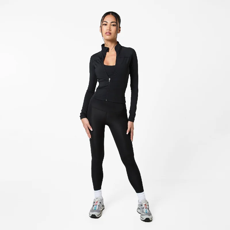 Second Skin FZ Top & Legging Set | Black Cozy Fashion Leggings