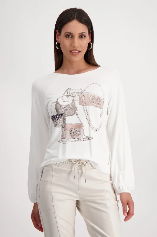 Pullover, off-white Batwing Sleeve Top