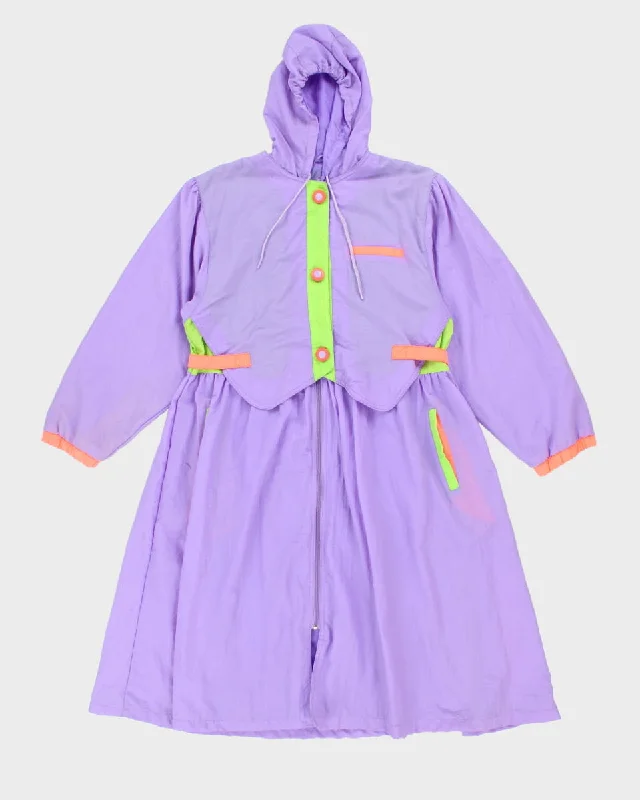 Vintage Bandito Hooded Purple Coat - L Cardigan Sweater Pullover