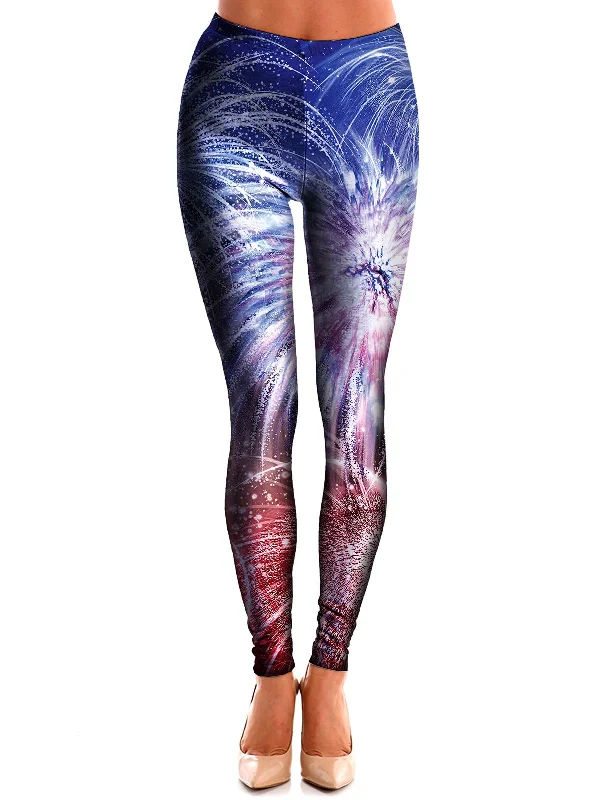 Fireworks Leggings Cozy Full-Length Workout Leggings