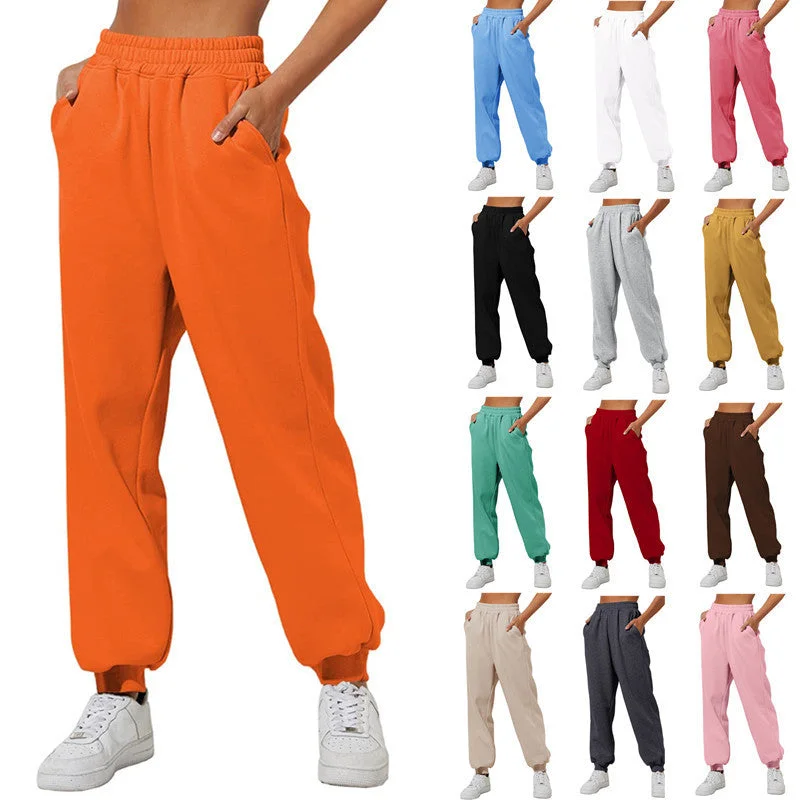Women's Trousers With Pockets High Waist Loose Jogging Sports Pants Comfortable Casual Sweatshirt Pants Trousers Leather Faux Women's Trousers With Pockets High Waist Loose Jogging Sports Pants Comfortable Casual Sweatshirt Pants Trousers Leather Faux