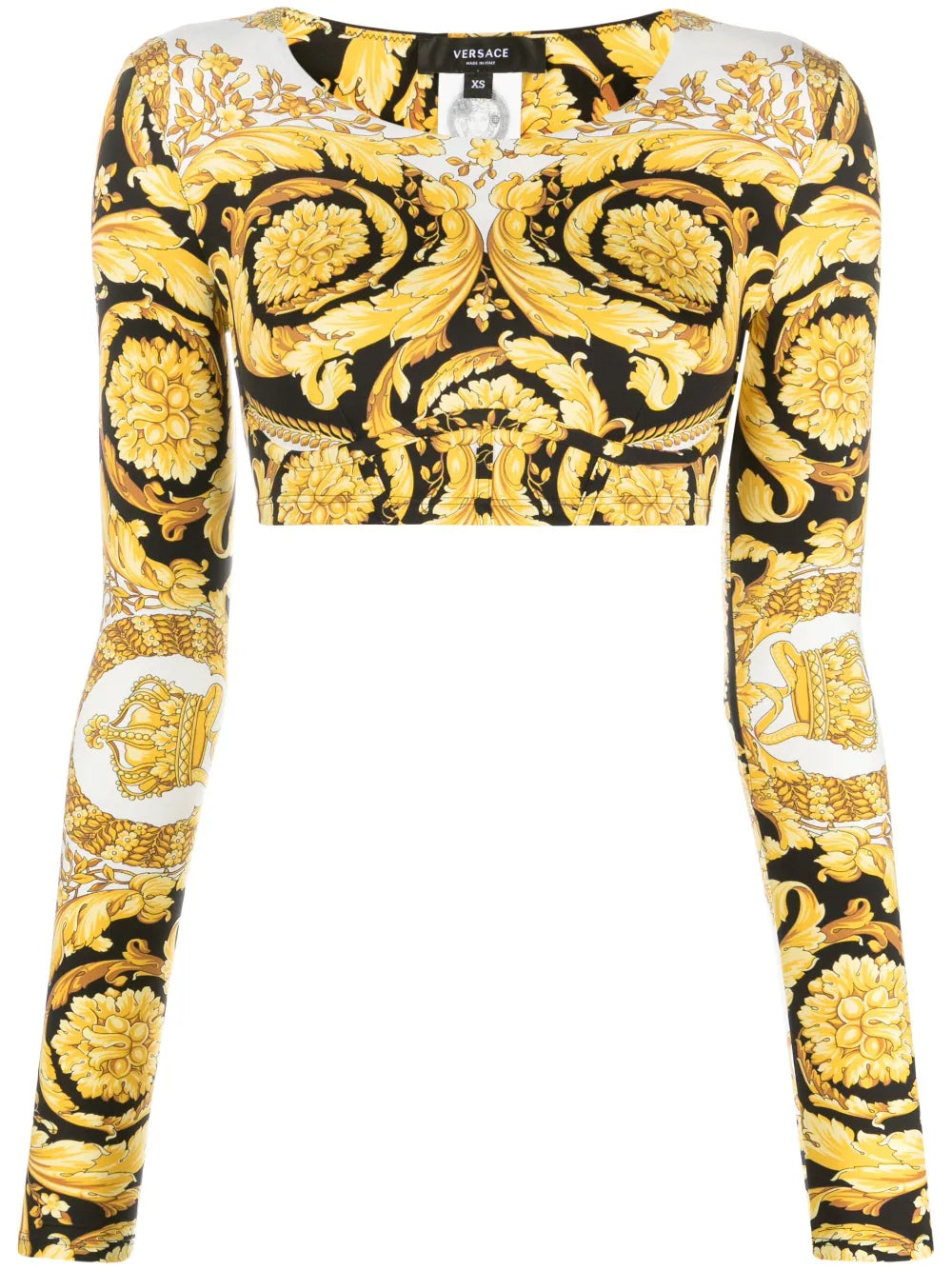 Versace Barocco LS Crop Top Casual Formal Business