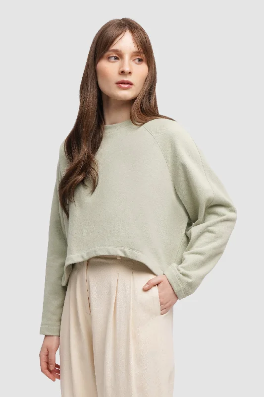 Raglan Pullover Zipper Front Cardigan