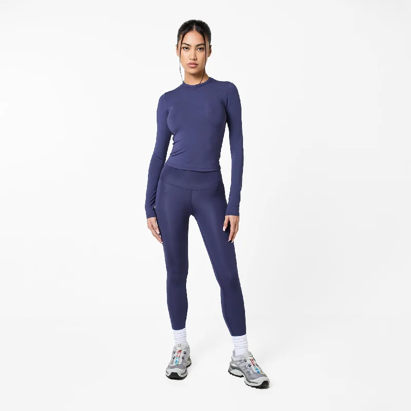 Second Skin LS Top & Legging Set | Midnight Blue Stylish Capri Leggings