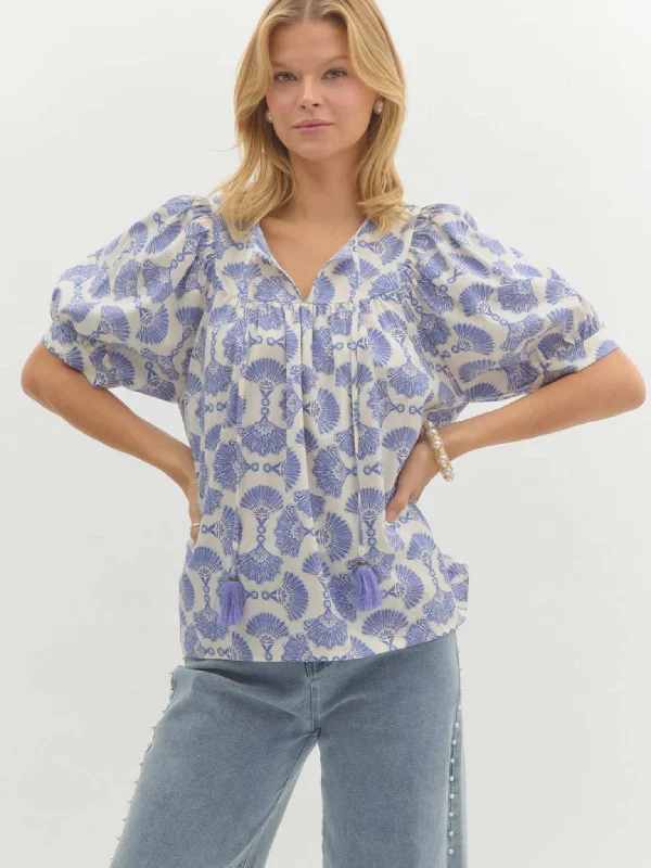 Printed Pullover Top Thin Wool Pullover