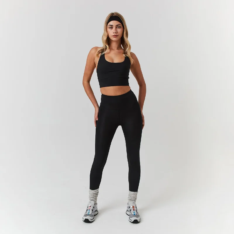 Second Skin Bra & Legging Set | Black Trendy High-Compression Leggings