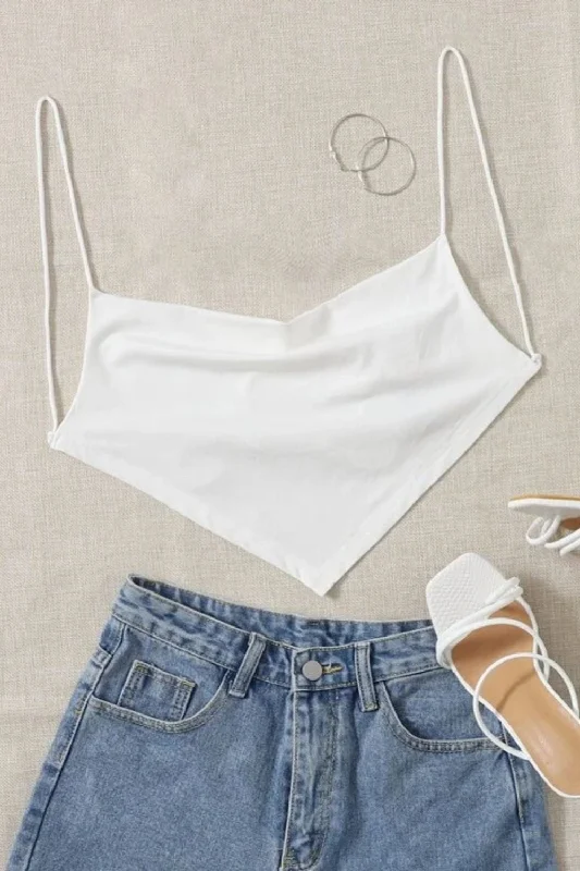 Next Level White Crop Top Front Pockets Side Pockets Patch Pockets