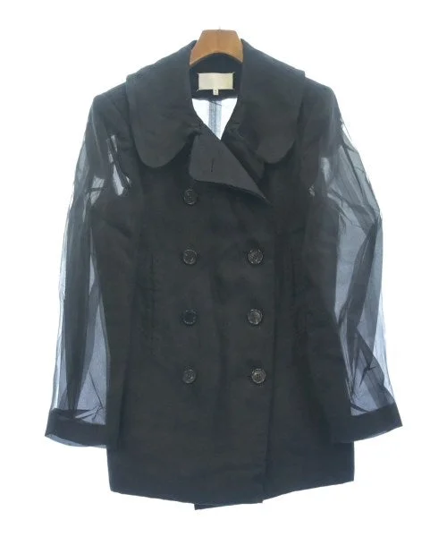Maison Margiela Pea Coats Asymmetrical Collar Hooded Zippered