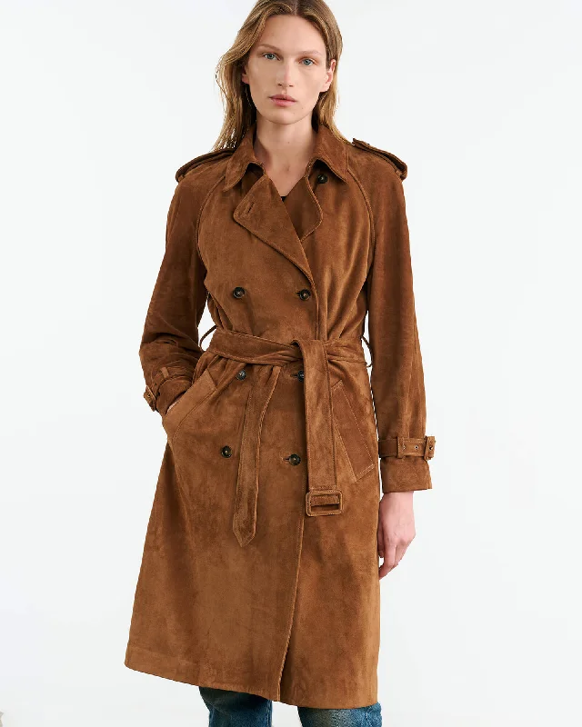 RENEA SUEDE TRENCH COAT Stole Shawl Scarf