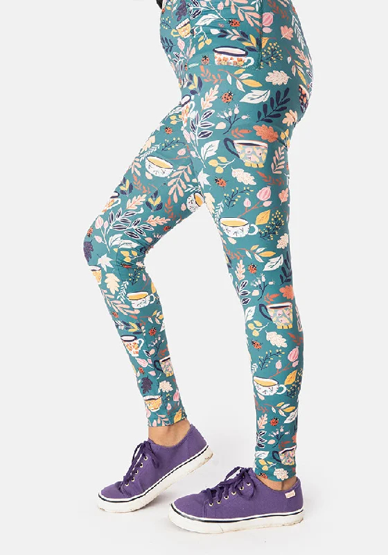 Rene Teacups Print Popsy Leggings Fashionable Printed Leggings