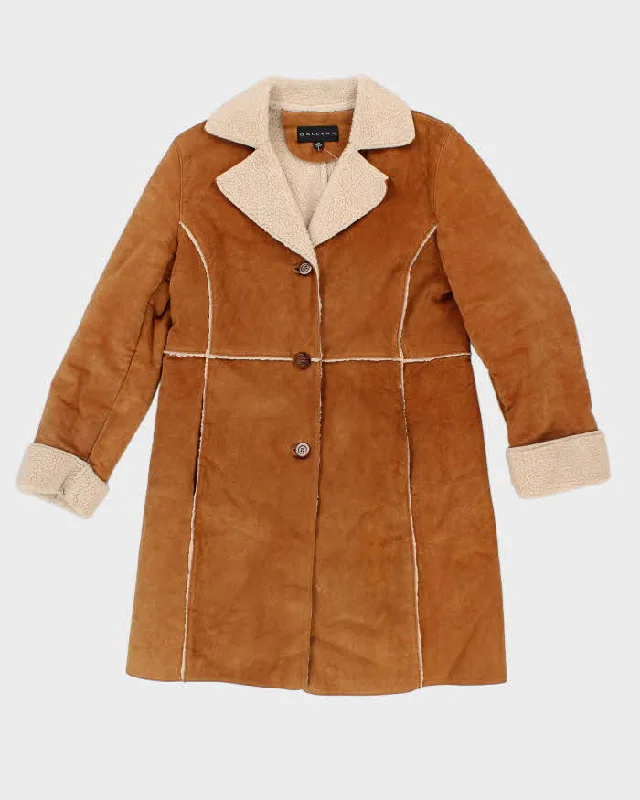 Gallery Sherpa Lined Suede Coat - M Striped Polka Dot Solid