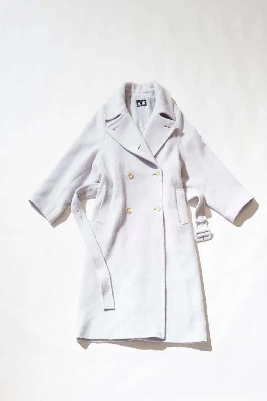 2WAY Stand Collar Coat (Gray) Boat Shawl Notched