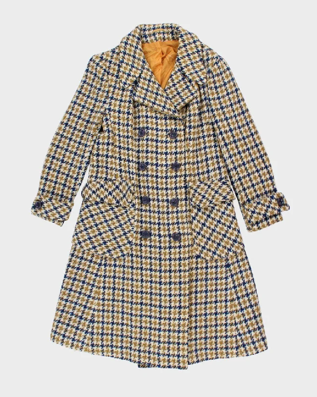 Vintage Donegal Handwoven Tweed Coat - M Stand-Up Roll-Neck Turtle