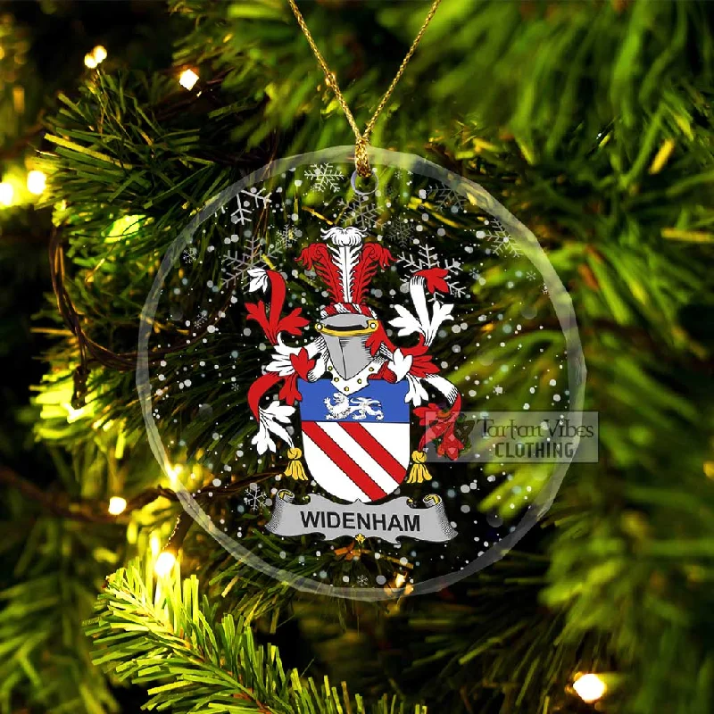 Widenham Irish Clan Christmas Glass Ornament with Coat of Arms Solid Print Jacquard