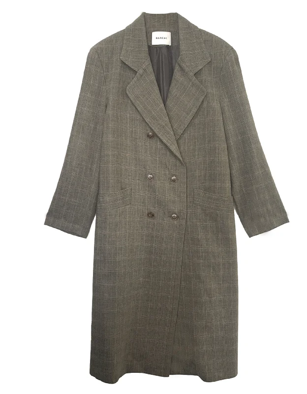 Seasonless Double Breasted Car Coat- Prince of Wales Blouse Shirt Tunic