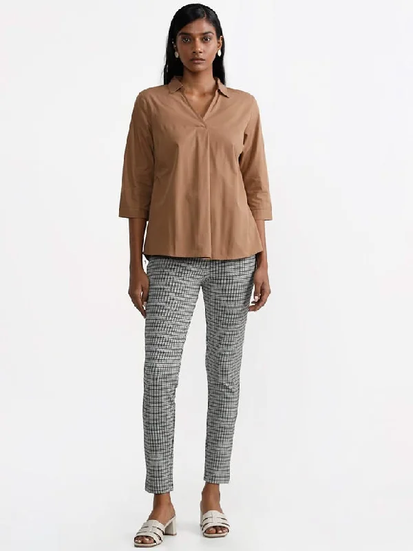 Wardrobe Houndstooth Off-White Straight Trousers Trousers Running Lightweight