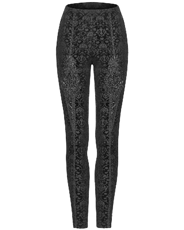 Punk Rave Avalissia Gothic Devore Leggings Stylish Lightweight Leggings
