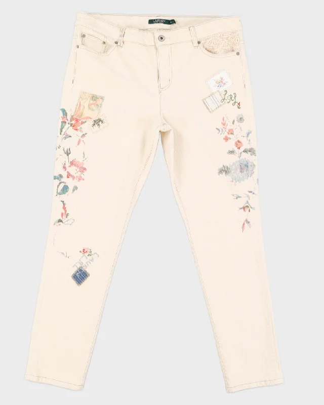 Y2K 00s Lauren by Ralph Lauren Floral Detail Trousers - W36 L29 Trousers Favorite Customer