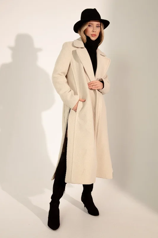 Female Skıt Closed Zipper Detailed Coat Houndstooth Coat Plaid Coat Tartan Coat