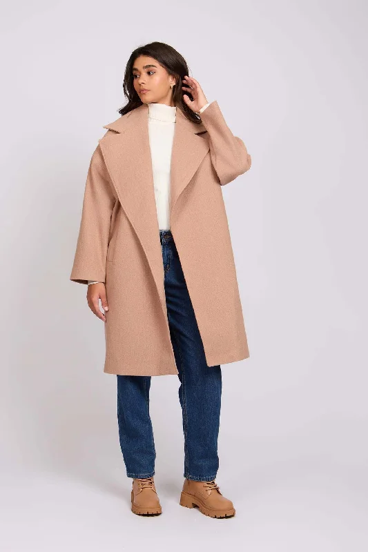 Women Coat Gookh Oversize Blush Plaid Tartan Floral
