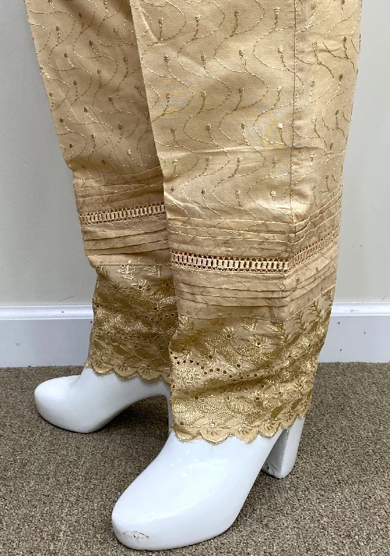 Pakistani Ready Made Women's Chikankari Trouser Trousers Wedding White