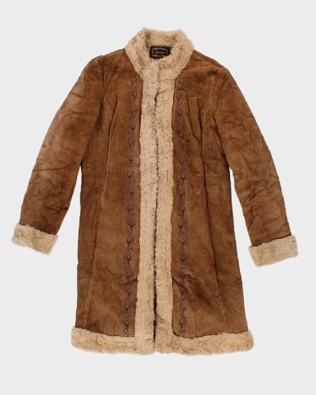 Vintage Woman's Guess Penny Lane Leather Coat - M/L Fitted Loose Oversized