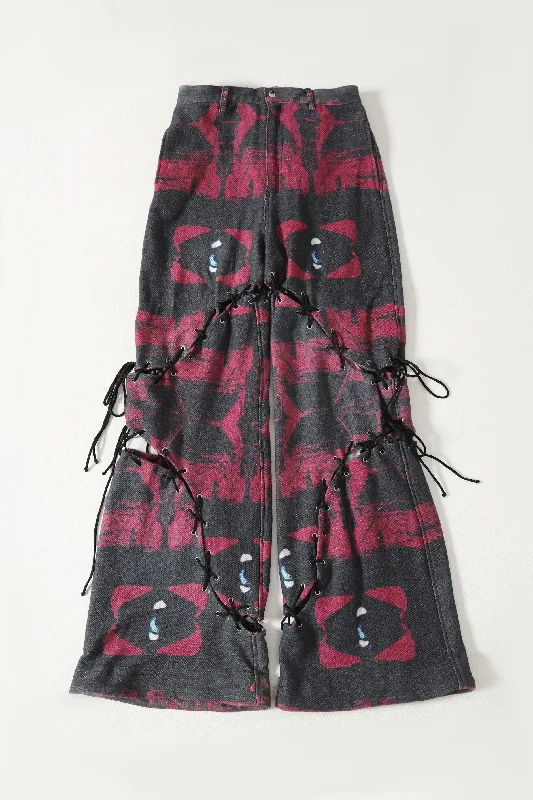 PRINTED PANEL COTTON TROUSERS Trousers Velvet Soft