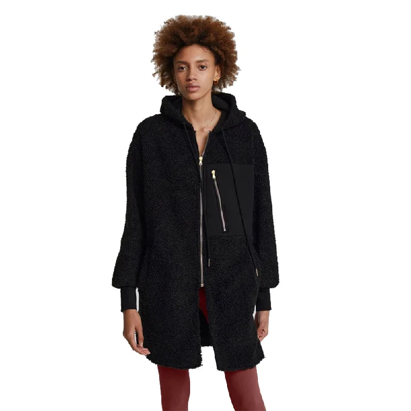 Varley Olympus Black Womens Coat Off-the-Shoulder Jacket Double-Breasted Coat Single-Breasted Coat Varley Olympus Black Womens Coat Off-the-Shoulder Jacket Double-Breasted Coat Single-Breasted Coat