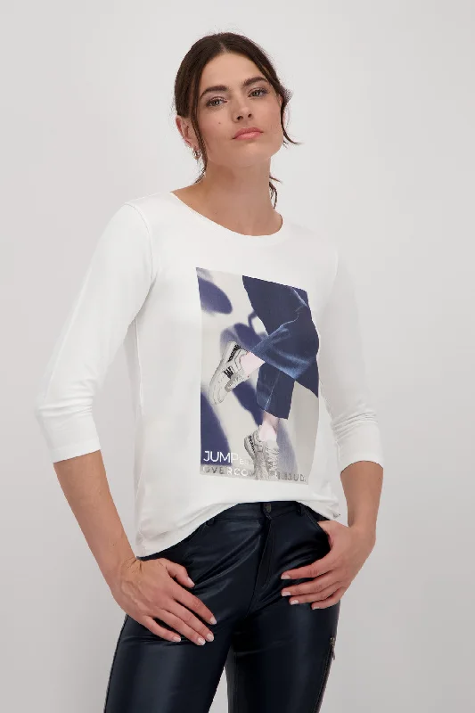 Pullover, off-white Blouson Sleeve Pullover