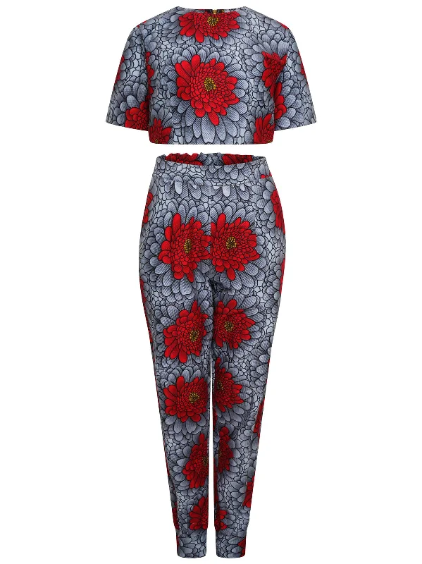 Lilly African Print Trousers Trousers Denim Distressed