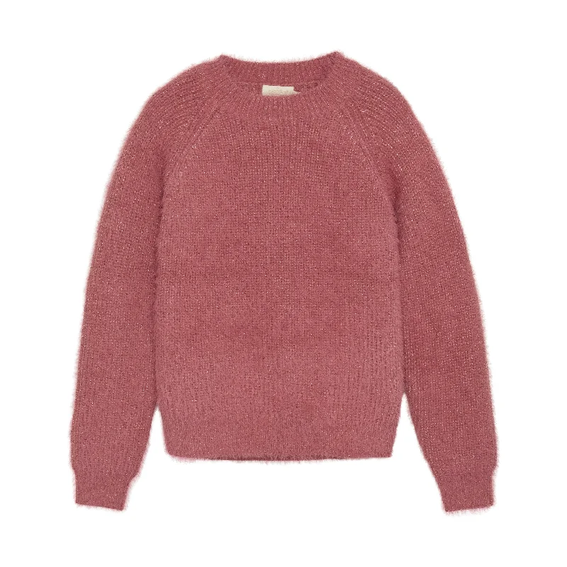 Soft Fuzzy Pullover Shimmer Sweater | Mesa Rosa Leg Sleeve Comfort