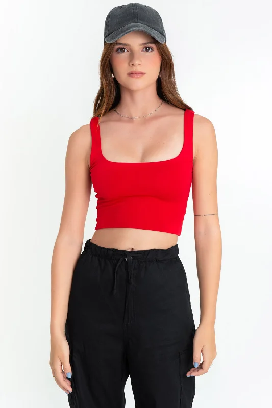 Crop top tirantes Print Jacquard Patchwork