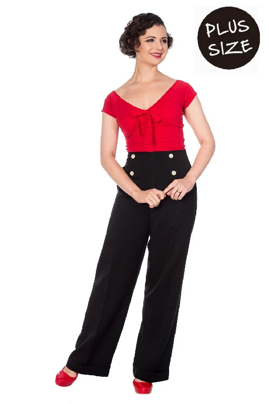 Banned Apparel - Adventures Ahead Button Trousers Trousers Sale Discount