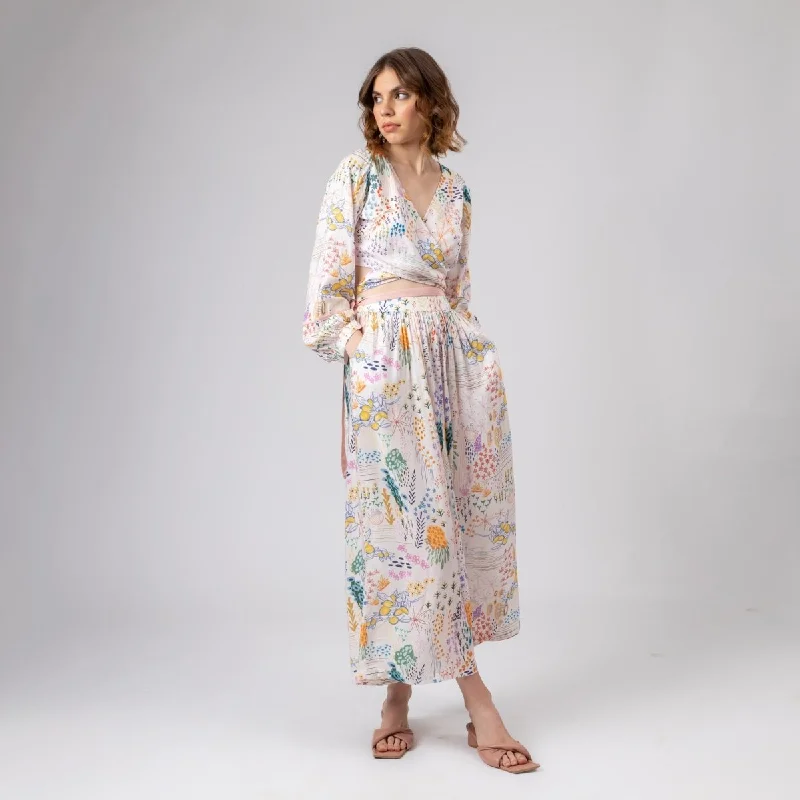 Printed Renho Upcycled Modal Trousers Trousers Handmade Artisanal