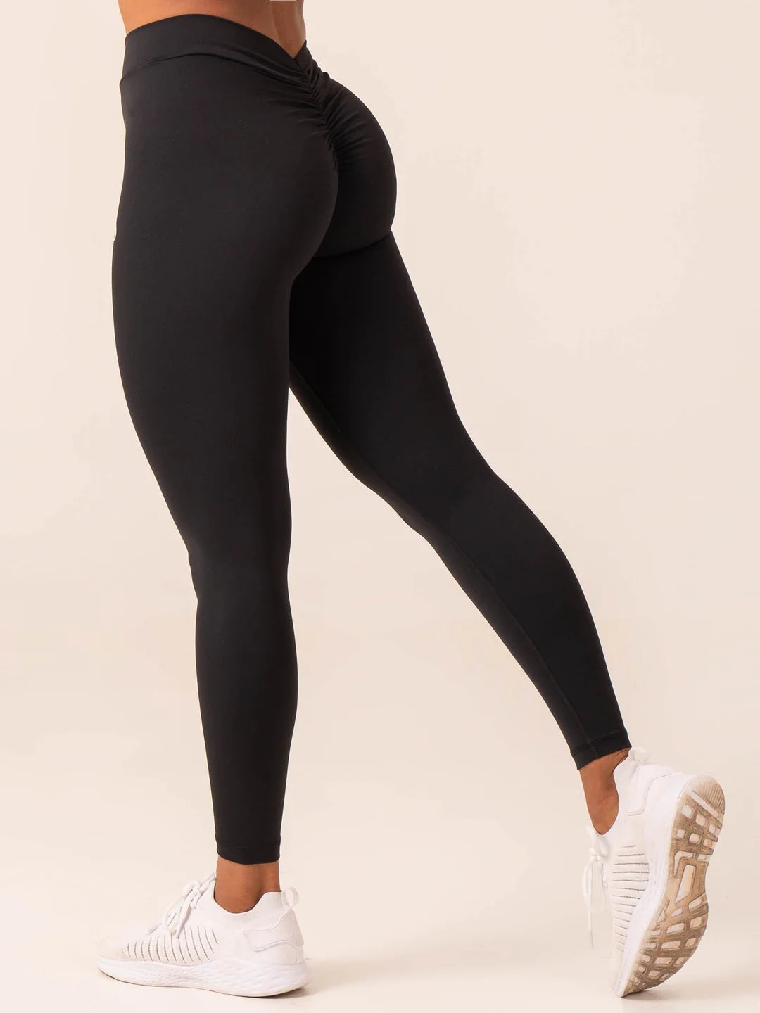 Ryderwear | NKD V Scrunch Leggings - Black Trendy Digital Print Leggings