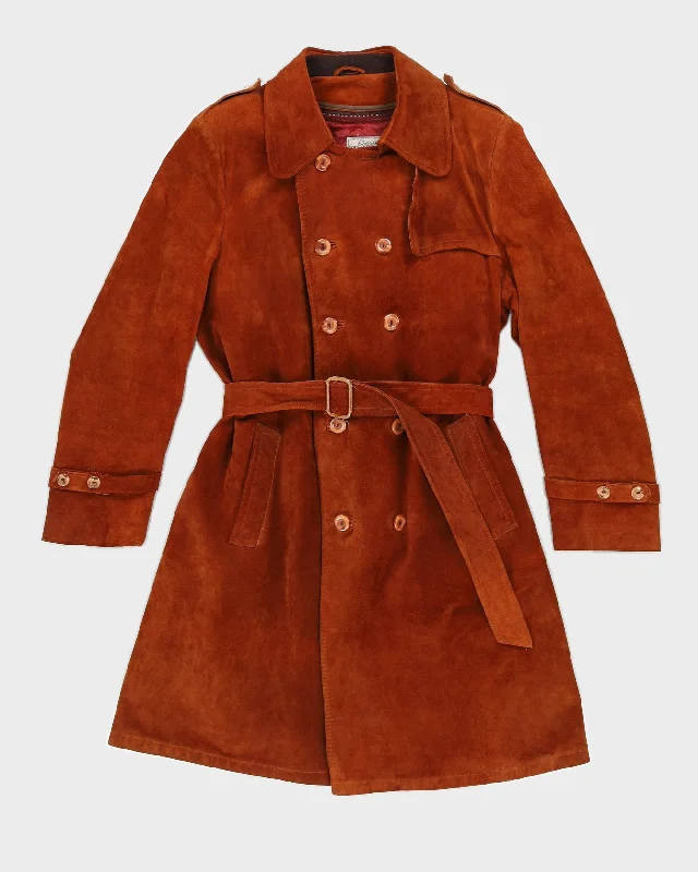Vintage 60s Bobby Hull Burnt Orange Suede Leather Coat - L Elasticated Drawstring Belted Vintage 60s Bobby Hull Burnt Orange Suede Leather Coat - L Elasticated Drawstring Belted