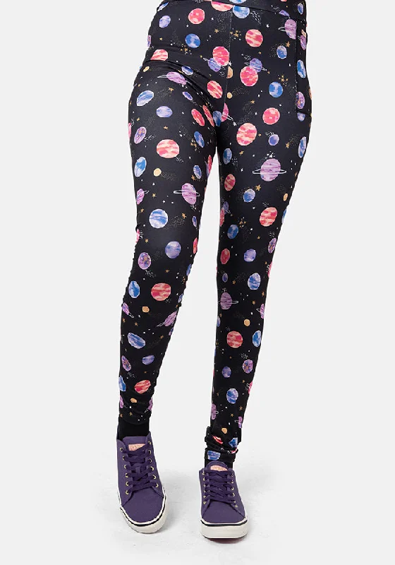 Rene Planets Print Popsy Leggings Stylish Lightweight Leggings