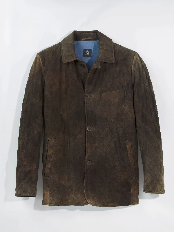 Foley Suede Field Coat Sequined Lace Ribbed