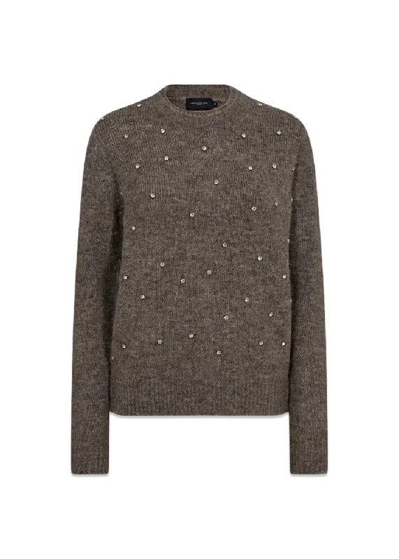 CMDIAMOND PULLOVER - Timber Wolf Melange Kimono Neck Pullover
