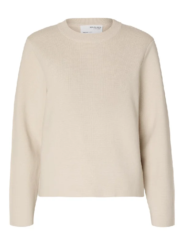 Selected Femme Liva - Strikkket pullover Ruffle Sleeve Feminine