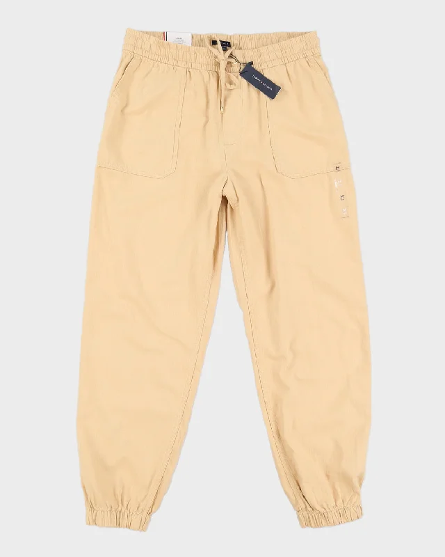 Tommy Hilfiger Beige Cotton + Linen Trousers - M Trousers trendy modern
