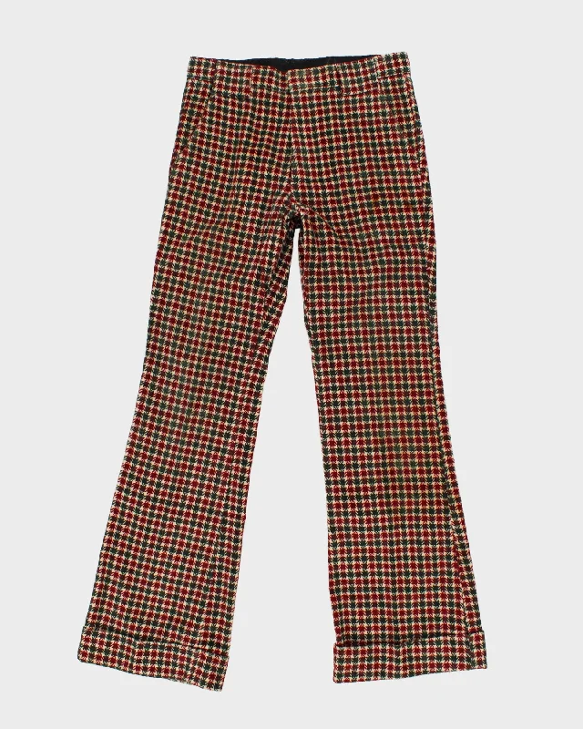 Vintage 70s Farah Dogtooth Cord Flared Trousers - W32 Trousers Mesh Breathable