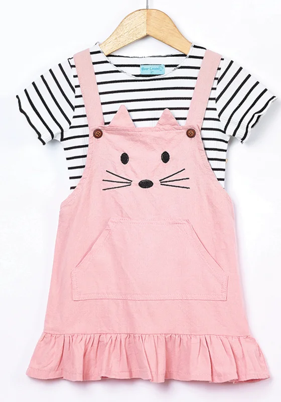Cartoon Cat Pullover One Shoulder Top