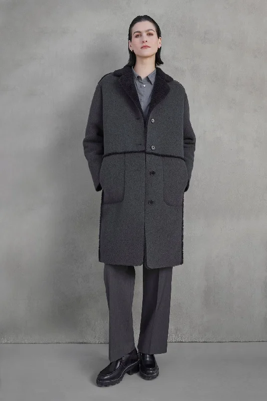ROSEMEAD COAT Boat Neck Jacket Square Neck Jacket One-Shoulder Jacket