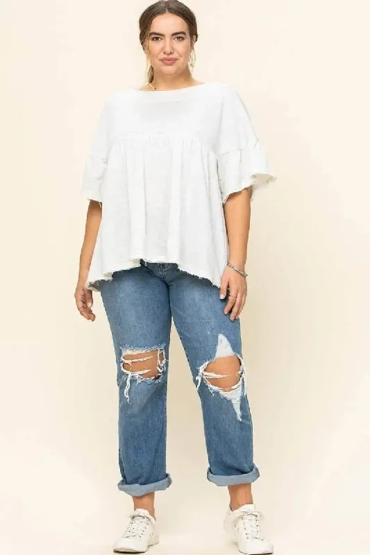 Never want summer to end French Pullover Top Cap Sleeve Casual