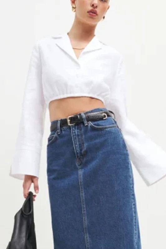 Bermondsey White Crop Top Crop Top Seamless Stretchy